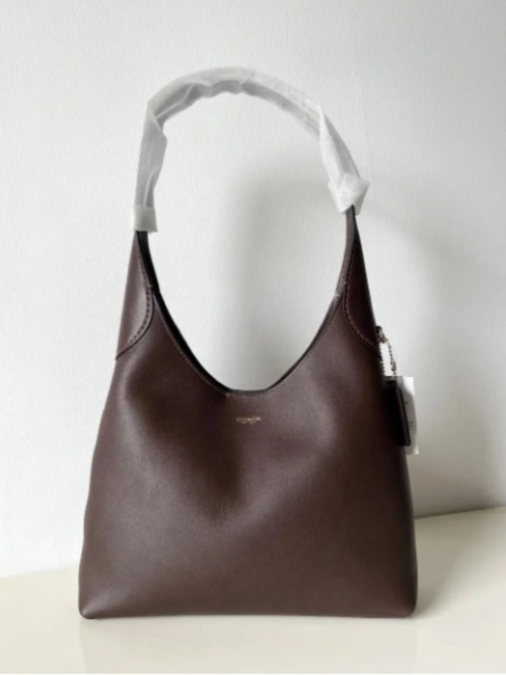 Coach Dark Brown Leather Shoulder Hobo Bag